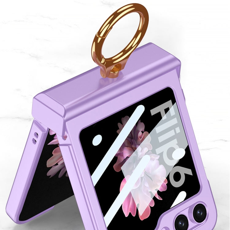 For Samsung Galaxy Z Flip6 / Flip7 FE GKK Integrated Ultra-thin Hinge Full Coverage Phone Case with Ring(Dream Mirror Purple) - Galaxy Z Flip6 5G Cases by GKK | Online Shopping UK | buy2fix