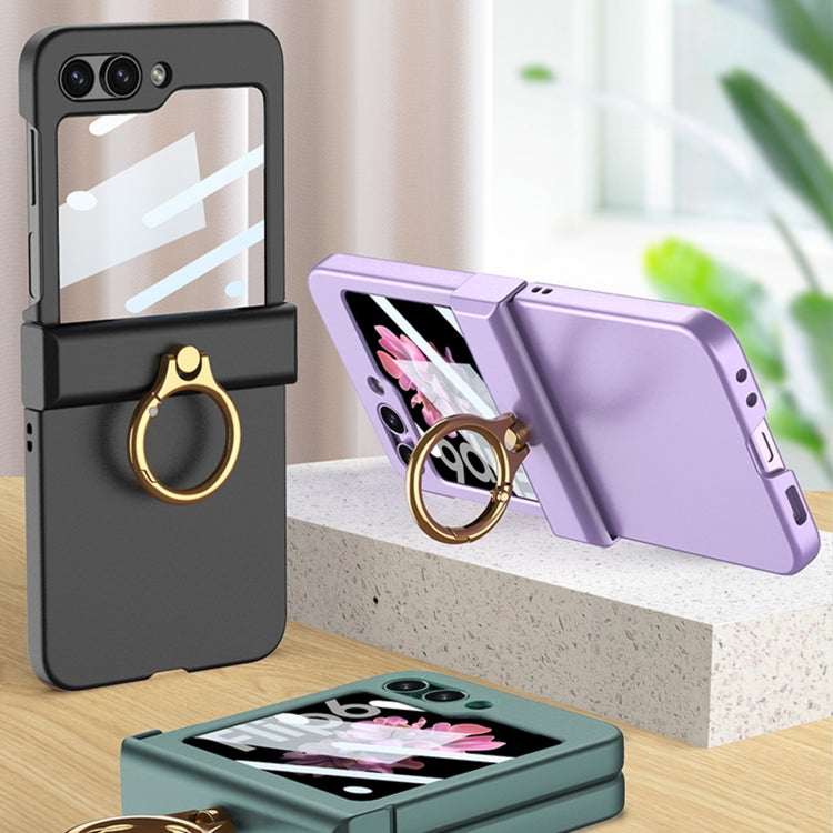 For Samsung Galaxy Z Flip6 / Flip7 FE GKK Integrated Ultra-thin Hinge Full Coverage Phone Case with Ring(Blue) - Galaxy Z Flip6 5G Cases by GKK | Online Shopping UK | buy2fix