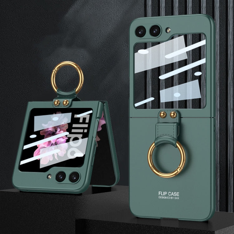 For Samsung Galaxy Z Flip6 / Flip7 FE GKK Integrated Ultra-thin PC Full Coverage Phone Case with Ring Holder(Dark Night Green) - Galaxy Z Flip6 5G Cases by GKK | Online Shopping UK | buy2fix