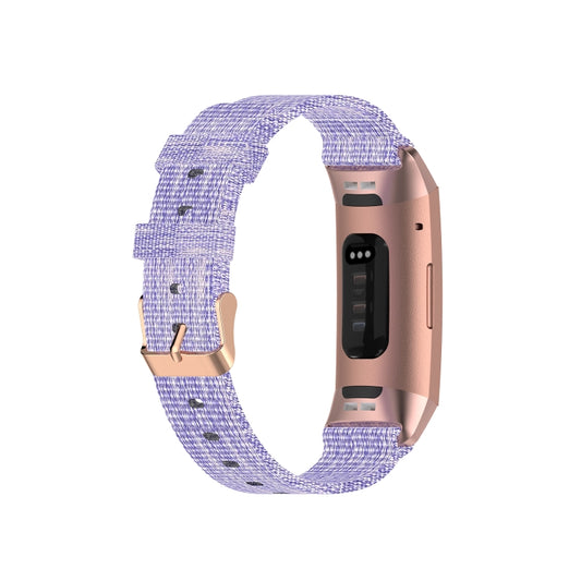 For Fitbit Charge 4 / Charge 3 / Charge3 SE Braided Nylon Watch Band Plastic Head, Size: Free Size(Purple) by buy2fix