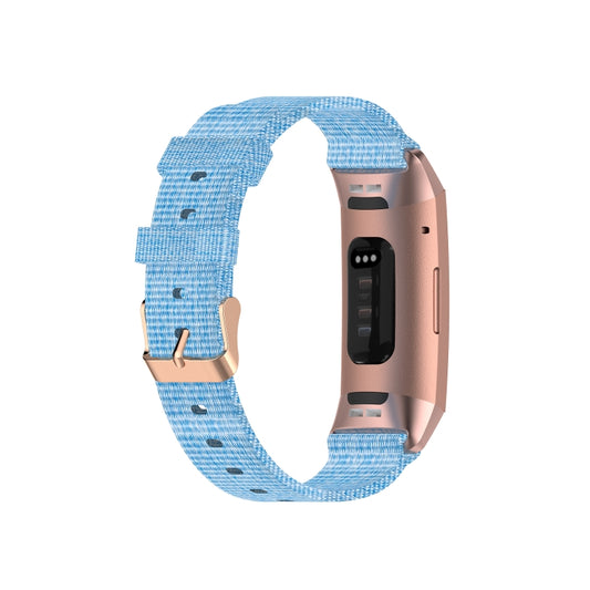For Fitbit Charge 4 / Charge 3 / Charge3 SE Braided Nylon Watch Band Plastic Head, Size: Free Size(Light Blue) by buy2fix