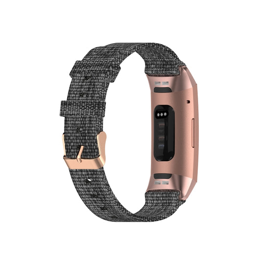 For Fitbit Charge 4 / Charge 3 / Charge3 SE Braided Nylon Watch Band Plastic Head, Size: Free Size(Dark Gray) by buy2fix