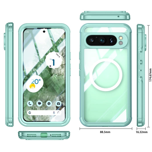 For Google Pixel 9 / 9 Pro RedPepper Transparent IP54 Life Waterproof Phone Case(Green) - Google Cases by RedPepper | Online Shopping UK | buy2fix