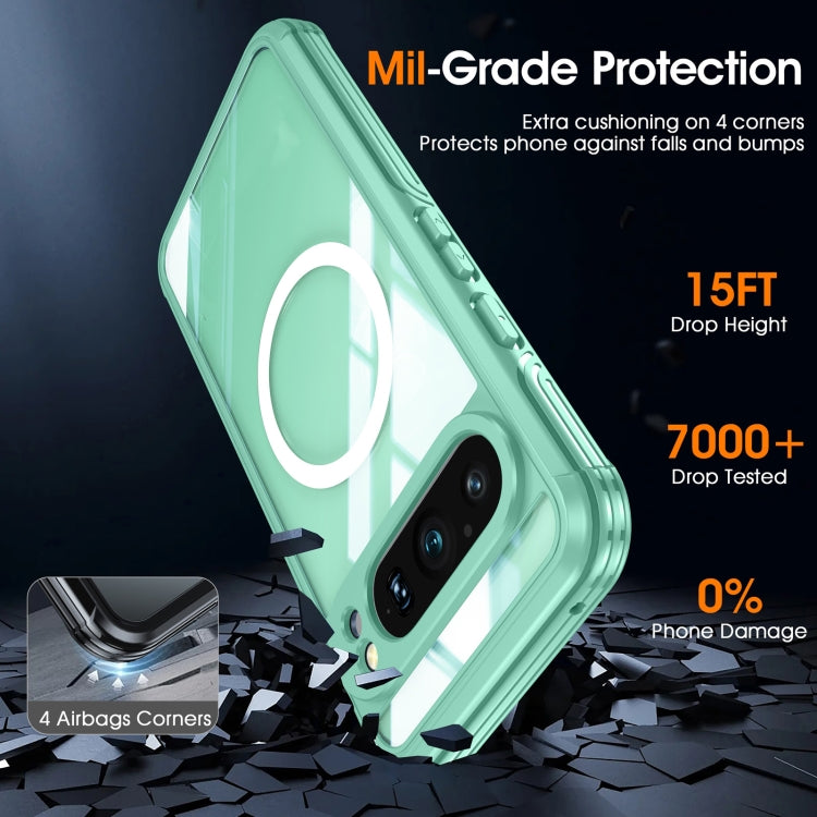 For Google Pixel 9 / 9 Pro RedPepper Transparent IP54 Life Waterproof Phone Case(Green) by RedPepper