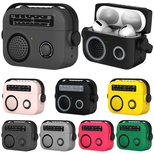 For AirPods 2 / 1 Radio Style Wireless Bluetooth Earphones Shockproof Protective Case(Green) by buy2fix