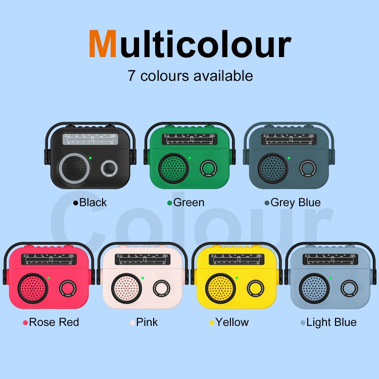 For AirPods 2 / 1 Radio Style Wireless Bluetooth Earphones Shockproof Protective Case(Green) by buy2fix