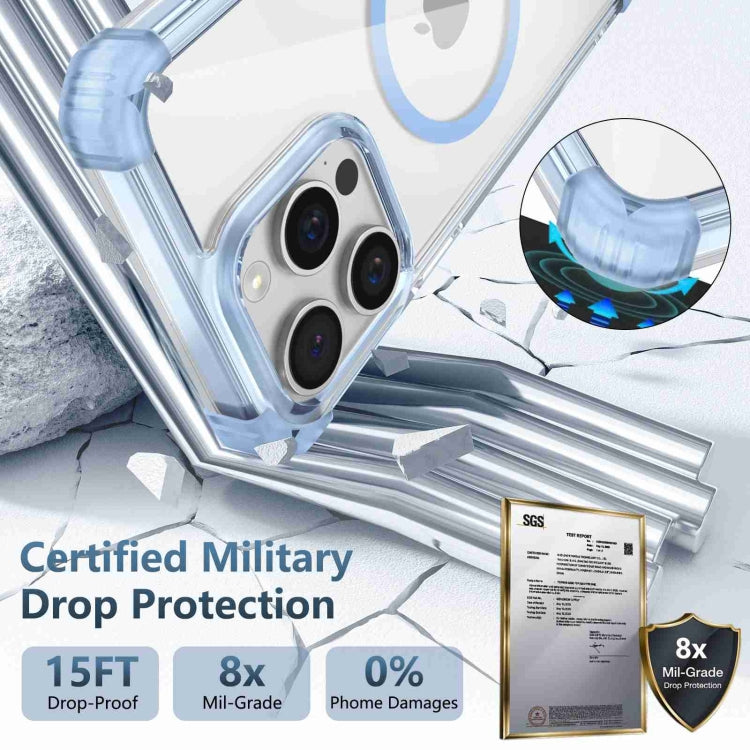 For iPhone 12 Transparent MagSafe Magnetic Phone Case(Blue) by buy2fix