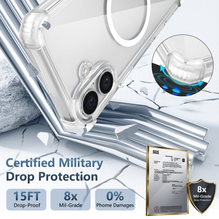 For iPhone 16 Transparent MagSafe Magnetic Phone Case(Transparent) by buy2fix