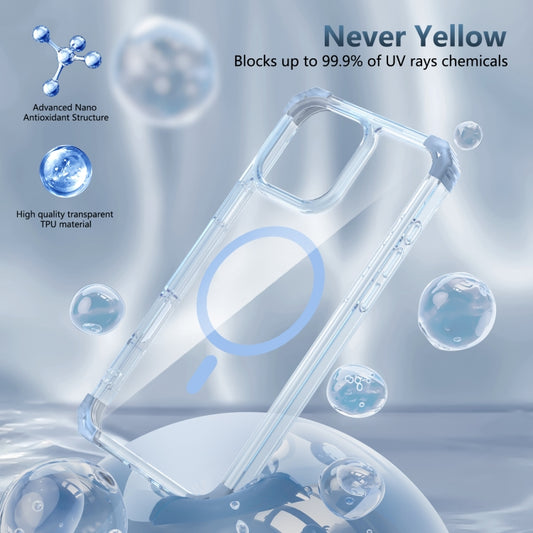 For iPhone 16 Pro Transparent MagSafe Magnetic Phone Case(Blue) by buy2fix