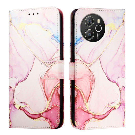 For Blackview Shark 8 PT003 Marble Pattern Flip Leather Phone Case(Rose Gold) by buy2fix