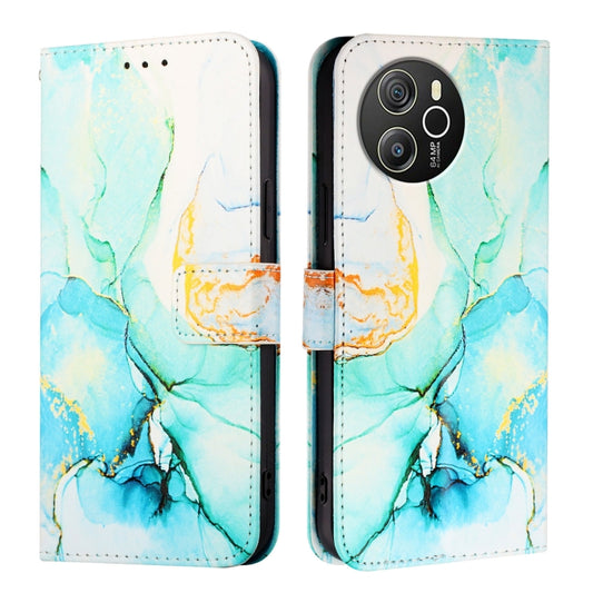 For Blackview Shark 8 PT003 Marble Pattern Flip Leather Phone Case(Green) by buy2fix