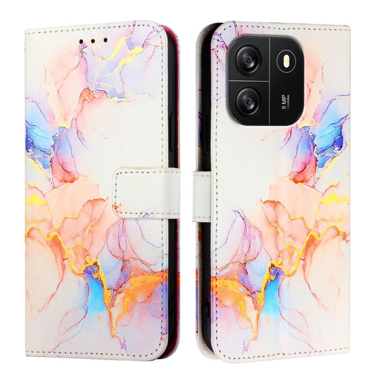 For Blackview Wave 6C PT003 Marble Pattern Flip Leather Phone Case(Galaxy Marble White) by buy2fix