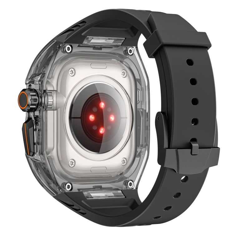 For Apple Watch Ultra 2 49mm Modified PC Hybrid TPU Watch Case Band(Black Clear Black) - Watch Cases by buy2fix | Online Shopping UK | buy2fix