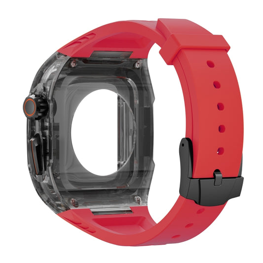 For Apple Watch Ultra 3 / 2 49mm Modified PC Hybrid TPU Watch Case Band(Red Clear Black) by buy2fix