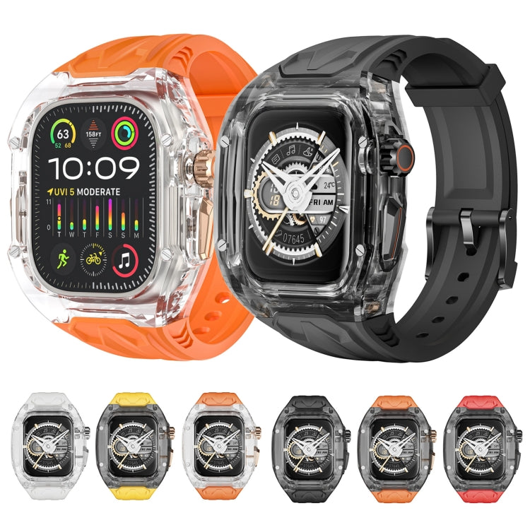 For Apple Watch Ultra 2 49mm Modified PC Hybrid TPU Watch Case Band(Black Clear Black) - Watch Cases by buy2fix | Online Shopping UK | buy2fix