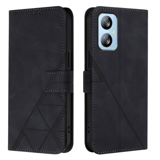 For Blackview A52 Crossbody 3D Embossed Flip Leather Phone Case(Black) by buy2fix