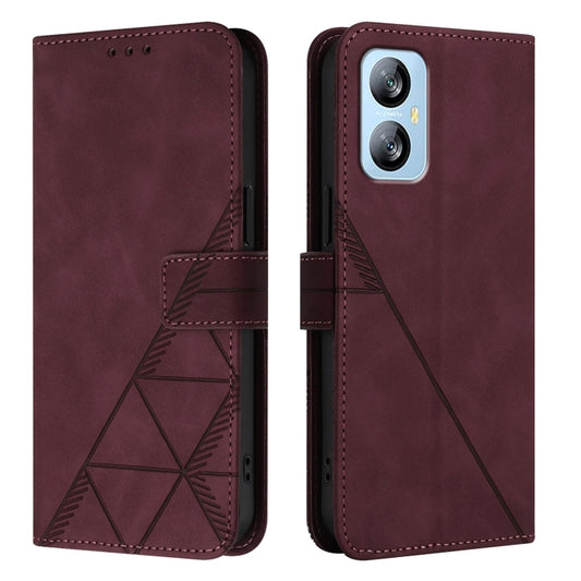 For Blackview A52 Crossbody 3D Embossed Flip Leather Phone Case(Wine Red) by buy2fix