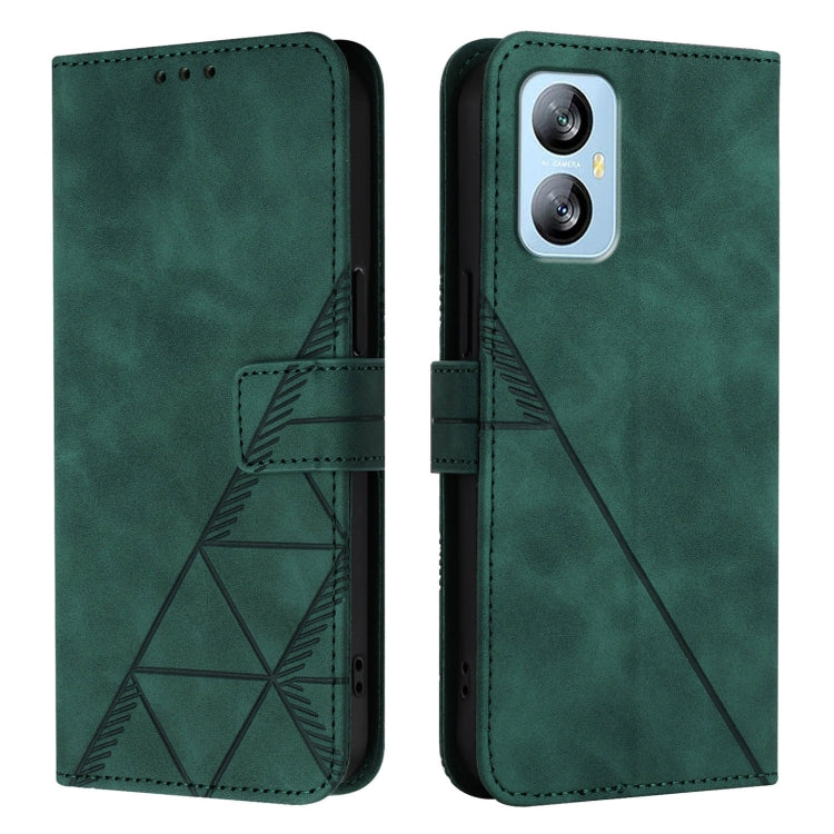 For Blackview A52 Crossbody 3D Embossed Flip Leather Phone Case(Dark Green) - More Brand by buy2fix | Online Shopping UK | buy2fix