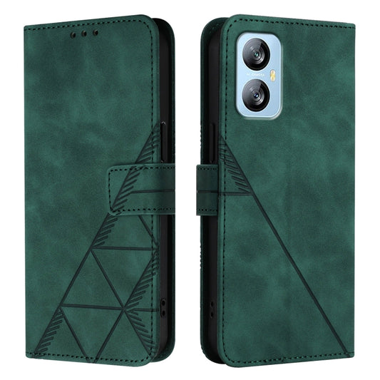 For Blackview A52 Crossbody 3D Embossed Flip Leather Phone Case(Dark Green) by buy2fix