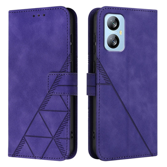 For Blackview A52 Crossbody 3D Embossed Flip Leather Phone Case(Purple) by buy2fix