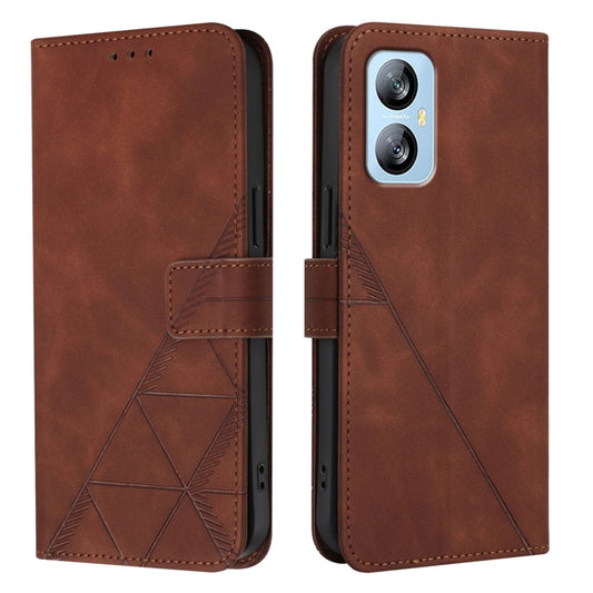For Blackview A52 Crossbody 3D Embossed Flip Leather Phone Case(Brown) by buy2fix