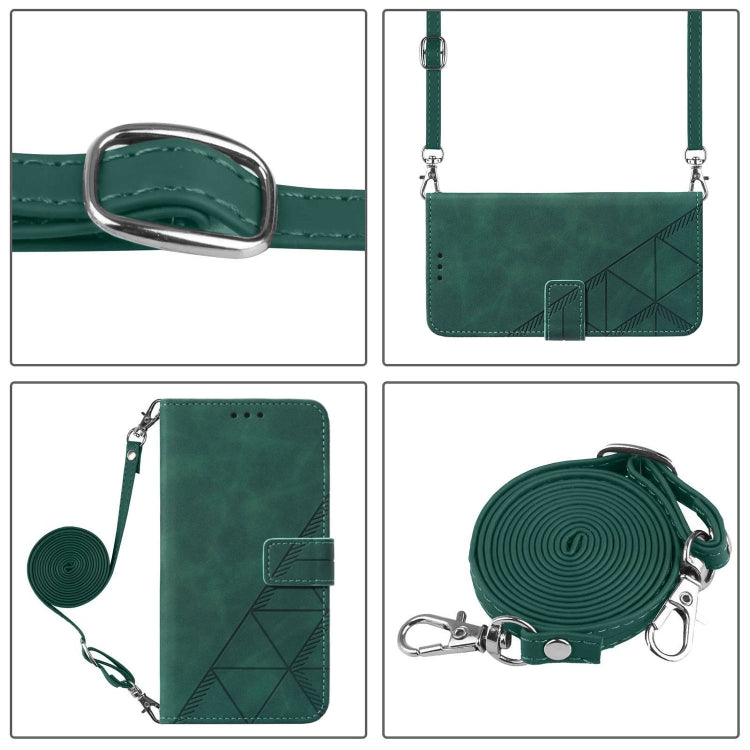 For Blackview A53 Crossbody 3D Embossed Flip Leather Phone Case(Dark Green) - More Brand by buy2fix | Online Shopping UK | buy2fix