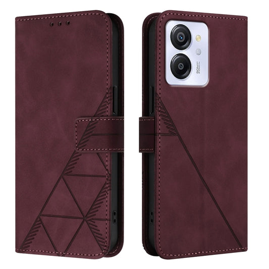 For Blackview Color 8 Crossbody 3D Embossed Flip Leather Phone Case(Wine Red) by buy2fix