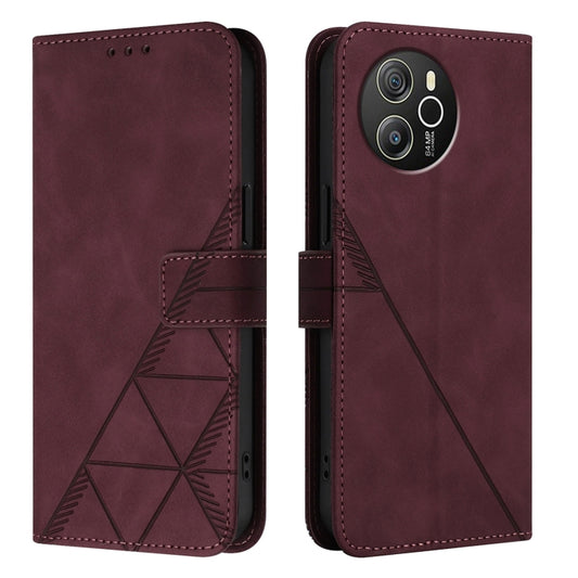 For Blackview Shark 8 Crossbody 3D Embossed Flip Leather Phone Case(Wine Red) by buy2fix