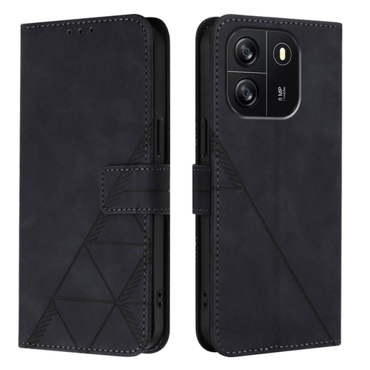 For Blackview Wave 6C Crossbody 3D Embossed Flip Leather Phone Case(Black) by buy2fix