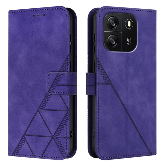For Blackview Wave 6C Crossbody 3D Embossed Flip Leather Phone Case(Purple) by buy2fix