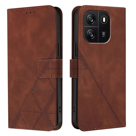 For Blackview Wave 6C Crossbody 3D Embossed Flip Leather Phone Case(Brown) by buy2fix