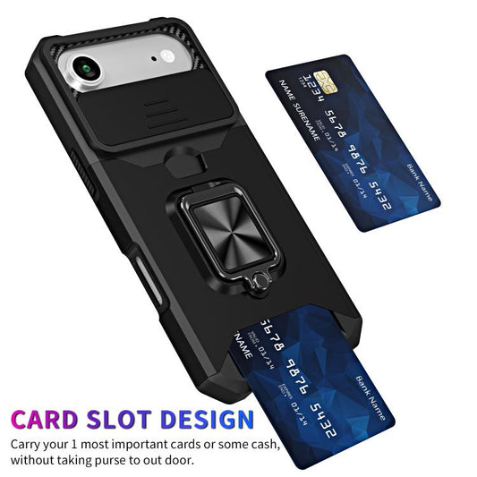 For iPhone Air Camera Shield Card Slot PC+TPU Phone Case(Silver) - iPhone Air Cases by buy2fix | Online Shopping UK | buy2fix