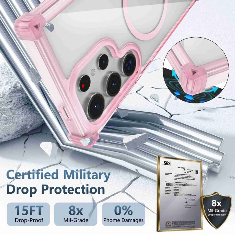 For Samsung Galaxy Note20 Ultra Transparent MagSafe Magnetic Phone Case(Pink) by buy2fix
