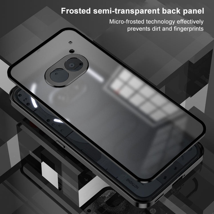 For Nothing Phone 2 Snap Buckle Metal Frame Frosted Phone Case(Black) - Nothing Cases by buy2fix | Online Shopping UK | buy2fix