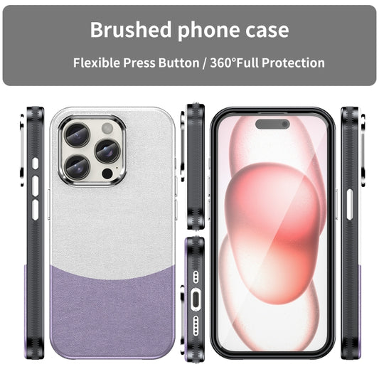 For iPhone 16 Pro Leather Texture MagSafe Magnetic TPU + PC Phone Case(Light Purple) by buy2fix
