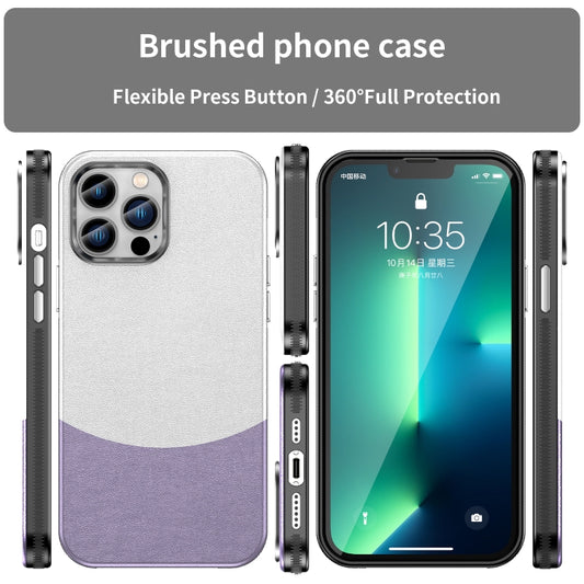 For iPhone 13 Pro Max Leather Texture MagSafe Magnetic TPU + PC Phone Case(Light Purple) by buy2fix