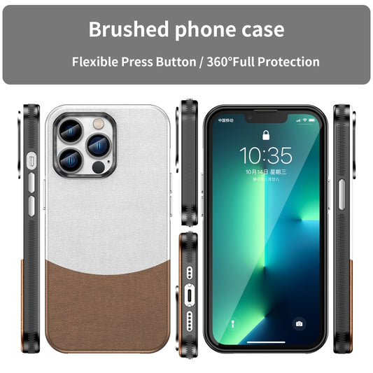 For iPhone 13 Pro Leather Texture MagSafe Magnetic TPU + PC Phone Case(Brown) by buy2fix