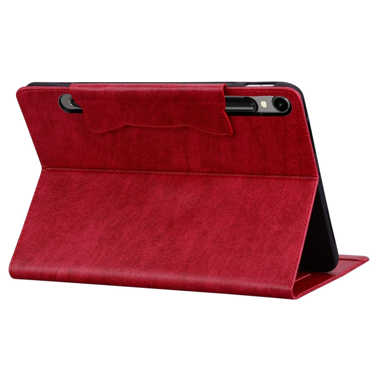 For Samsung Galaxy Tab S11/S10 Lite/S9 FE/S9/S8 Cat Buckle Leather Smart Tablet Case(Red) - Galaxy Tab S9 Cases by buy2fix | Online Shopping UK | buy2fix