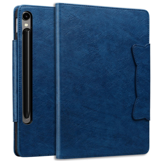 For Samsung Galaxy Tab S11/S10 Lite/S9 FE/S9/S8 Cat Buckle Leather Smart Tablet Case(Royal Blue) by buy2fix