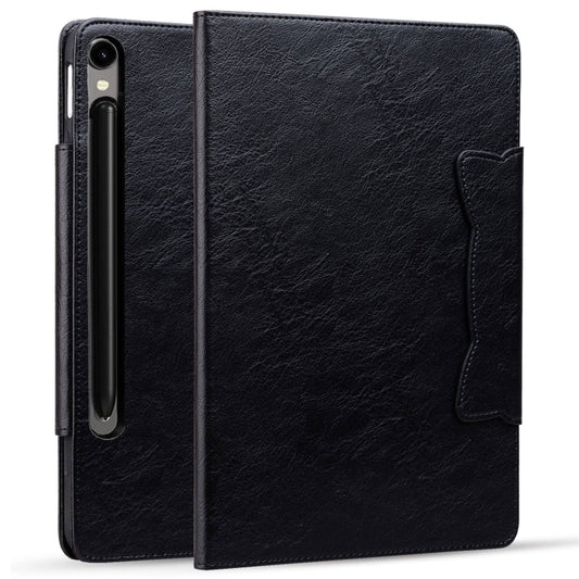 For Samsung Galaxy Tab S9+ / S8+ / S7+ Cat Buckle Leather Smart Tablet Case(Black) by buy2fix