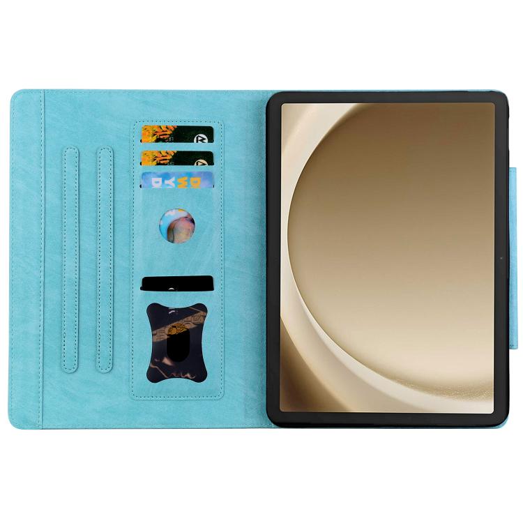 For Samsung Galaxy Tab S10 FE+ Cat Buckle Leather Tablet Case(Sky Blue) - Galaxy Tab S10 FE+ by buy2fix | Online Shopping UK | buy2fix