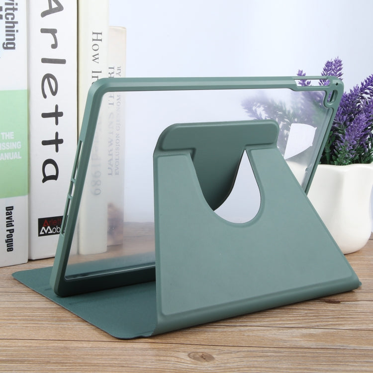 For iPad 9.7 2018 & 2017 / Air / Air2 GEBEI Acrylic TPU 3-folding Rotating Smart Tablet Leather Case withh Pen Slot(Dark Green) - iPad 9.7 (2018) & (2017) Cases by GEBEI | Online Shopping UK | buy2fix