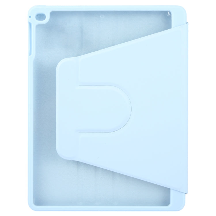 For iPad 9.7 2018 & 2017 / Air / Air2 GEBEI Acrylic TPU 3-folding Rotating Smart Tablet Leather Case withh Pen Slot(Sky Blue) - iPad 9.7 (2018) & (2017) Cases by GEBEI | Online Shopping UK | buy2fix