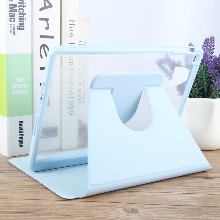 For iPad 9.7 2018 & 2017 / Air / Air2 GEBEI Acrylic TPU 3-folding Rotating Smart Tablet Leather Case withh Pen Slot(Sky Blue) - iPad 9.7 (2018) & (2017) Cases by GEBEI | Online Shopping UK | buy2fix