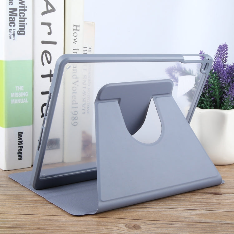 For iPad 9.7 2018 & 2017 / Air / Air2 GEBEI Acrylic TPU 3-folding Rotating Smart Tablet Leather Case withh Pen Slot(Light Purple) - iPad 9.7 (2018) & (2017) Cases by GEBEI | Online Shopping UK | buy2fix