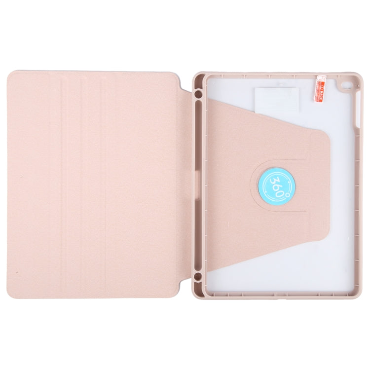 For iPad 9.7 2018 & 2017 / Air / Air2 GEBEI Acrylic TPU 3-folding Rotating Smart Tablet Leather Case withh Pen Slot(Pink) - iPad 9.7 (2018) & (2017) Cases by GEBEI | Online Shopping UK | buy2fix