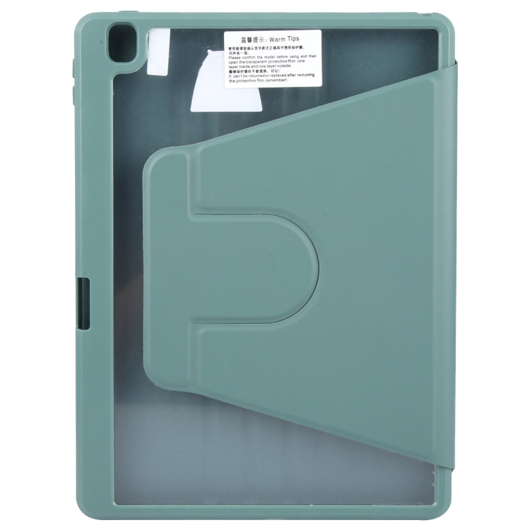 For iPad 10.2 2021 / 2020 / 2019 / Air 3 GEBEI Acrylic TPU 3-folding Rotating Smart Tablet Leather Case withh Pen Slot(Dark Green) - iPad 10.2 Cases by GEBEI | Online Shopping UK | buy2fix