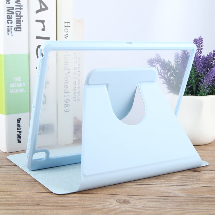 For iPad 10.2 2021 / 2020 / 2019 / Air 3 GEBEI Acrylic TPU 3-folding Rotating Smart Tablet Leather Case withh Pen Slot(Sky Blue) - iPad 10.2 Cases by GEBEI | Online Shopping UK | buy2fix