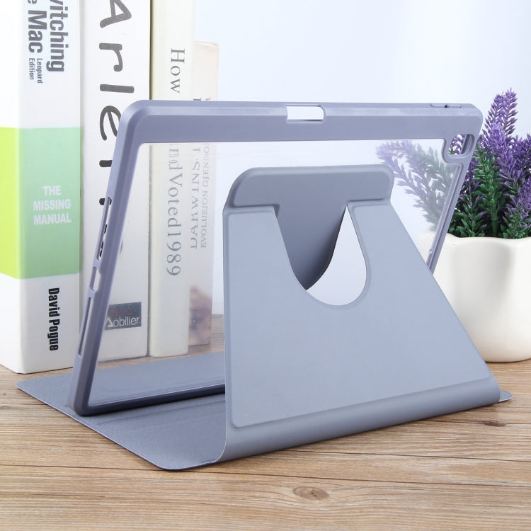 For iPad 10.2 2021 / 2020 / 2019 / Air 3 GEBEI Acrylic TPU 3-folding Rotating Smart Tablet Leather Case withh Pen Slot(Light Purple) - iPad 10.2 Cases by GEBEI | Online Shopping UK | buy2fix