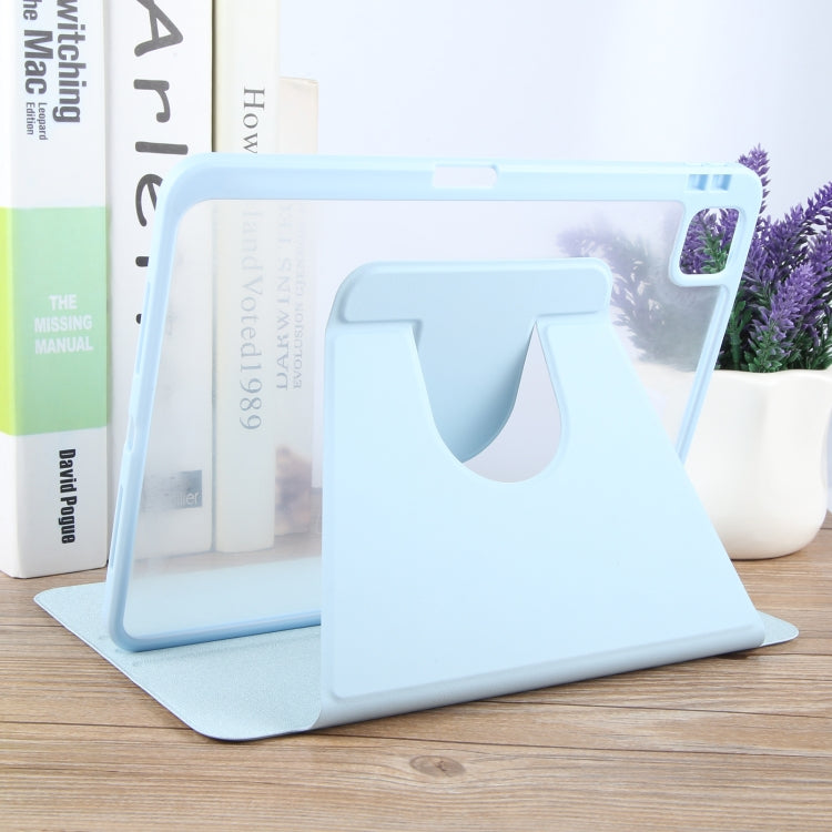 For iPad Pro 11 2022 / 2021 / 2020 GEBEI Acrylic TPU 3-folding Rotating Smart Tablet Leather Case withh Pen Slot(Sky Blue) - iPad Pro 11 (2022/2021) Cases by GEBEI | Online Shopping UK | buy2fix